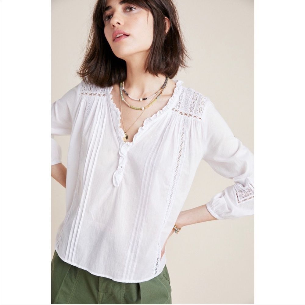 NWT Anthropologie White Blouse
